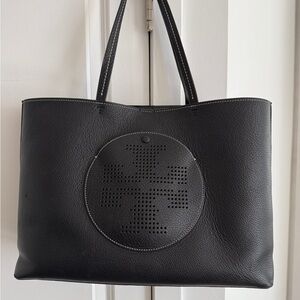 Tory Burch Black Perforated Tote